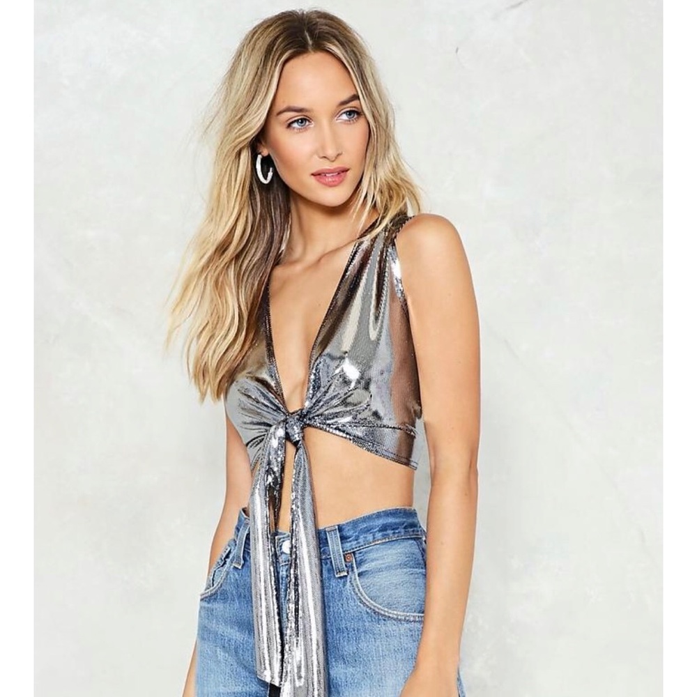 ✨ Nasty Gal Metallic Crop Top ✨